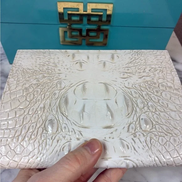 Brahmin Coconut Milk Melbourne Croc Embossed Leather Journal Notebook - NWT - Picture 2 of 5